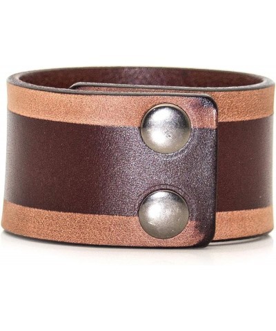 Punk Rock Adjustable Snap Wristband Print Pattern Wide Faux Leather Arm Band Cuff Bracelet Brown $6.62 Bracelets