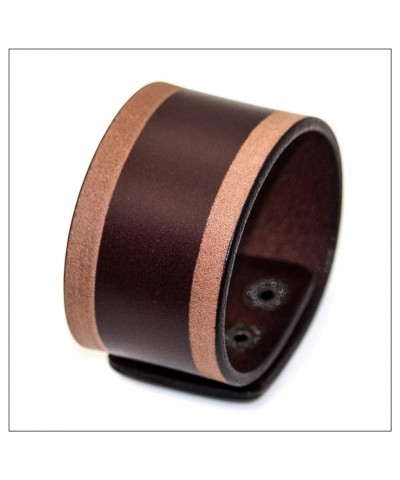 Punk Rock Adjustable Snap Wristband Print Pattern Wide Faux Leather Arm Band Cuff Bracelet Brown $6.62 Bracelets