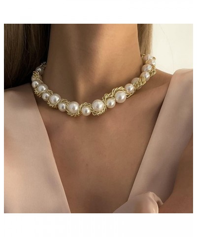 Simple Design Pearl Choker with Shell Pendant Summer Vacation Party Rope $8.39 Necklaces