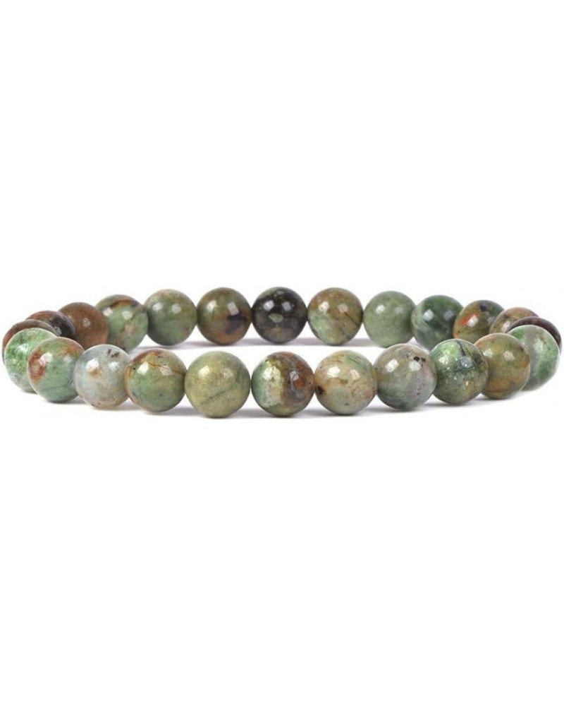 Gem Semi Precious Gemstone 8mm Round Beads Stretch Bracelet 7 Inch Unisex Green Opal $7.97 Bracelets