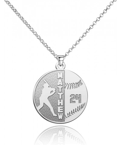 Number Necklace Personalized Birth Year Number Necklace Baseball Football Basketball Soceer Ball Necklace 925 Sterling Silver...