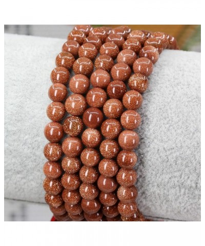 Gem Semi Precious Gemstones 6mm Round Beads Stone Crystal Adjustable Braided Bracelets Unisex Synthetic Golden Sandstone $7.7...