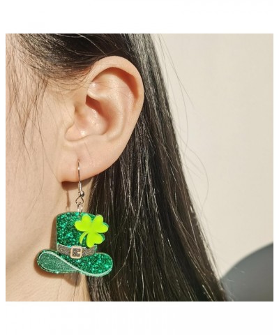 St. Patrick's Day Earrings for Women Shamrock Earrings Green Leaf Acrylic Dangle Earrings St. Patrick's Day Accessories Jewel...