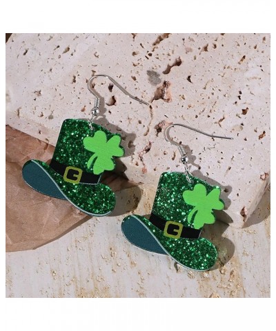 St. Patrick's Day Earrings for Women Shamrock Earrings Green Leaf Acrylic Dangle Earrings St. Patrick's Day Accessories Jewel...