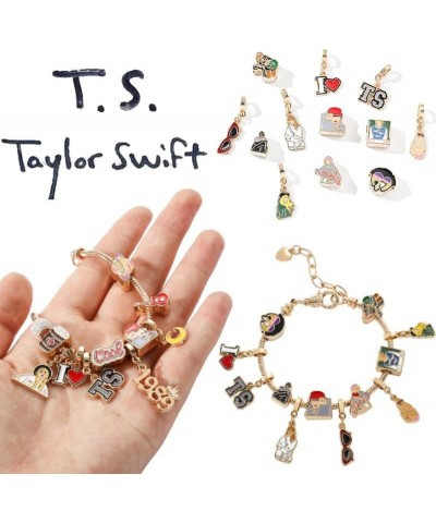 Gold Charm Bracelet for Women Taytay Theme Patterns DIY swiftie friendship bracelets Inspired Music Lover Fans Gifts for Wome...