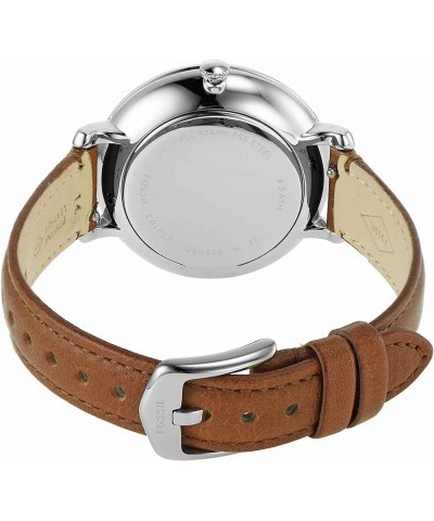 Jacqueline Women's Watch with Stainless Steel or Leather Band, Analog Watch Display Silver/Brown Solar $50.84 Necklaces