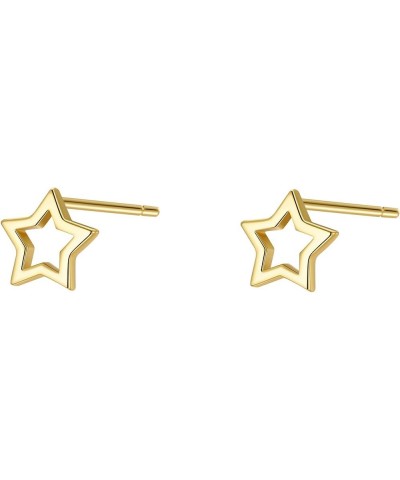 925 Sterling Silver Tiny Star/Crescent Moon/CZ Star and Moon Stud Earrings for Women Girls,Small Cut Out Star Earrings | Dain...