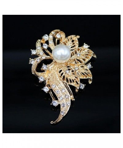 Women's Crystal Pearl Flower Brooches Elegant Enamel Rhinestone Floral Statement Brooch Pins Fashion Jewelry Accessories for ...