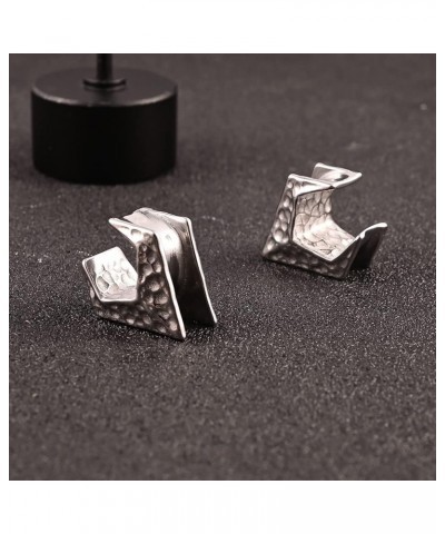 1 Pair Stainless Steel Pounding Triangle Saddle Ear Plugs Tunnels Earrings Gauges for Ears Expander Body Piercing Jewelry 19m...