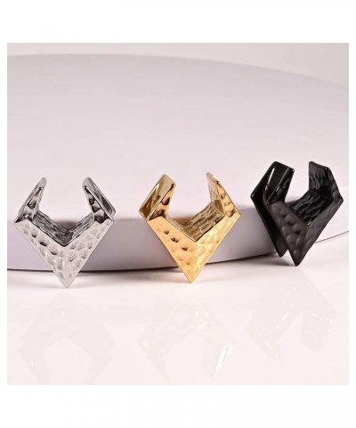 1 Pair Stainless Steel Pounding Triangle Saddle Ear Plugs Tunnels Earrings Gauges for Ears Expander Body Piercing Jewelry 19m...