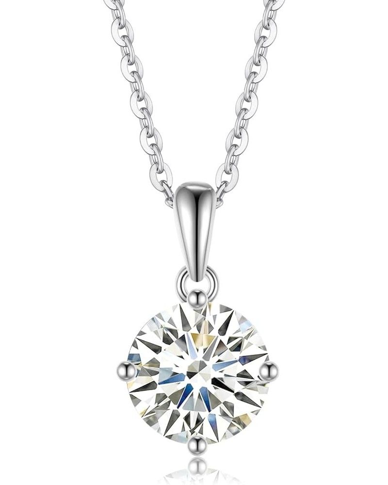 Moissanite Necklace for Women Men, 1ct-5ct Lab Created Moissanite Diamond Pendant Necklace，925 Sterling Silver necklace, Safe...