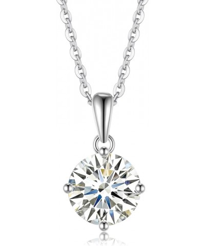 Moissanite Necklace for Women Men, 1ct-5ct Lab Created Moissanite Diamond Pendant Necklace，925 Sterling Silver necklace, Safe...