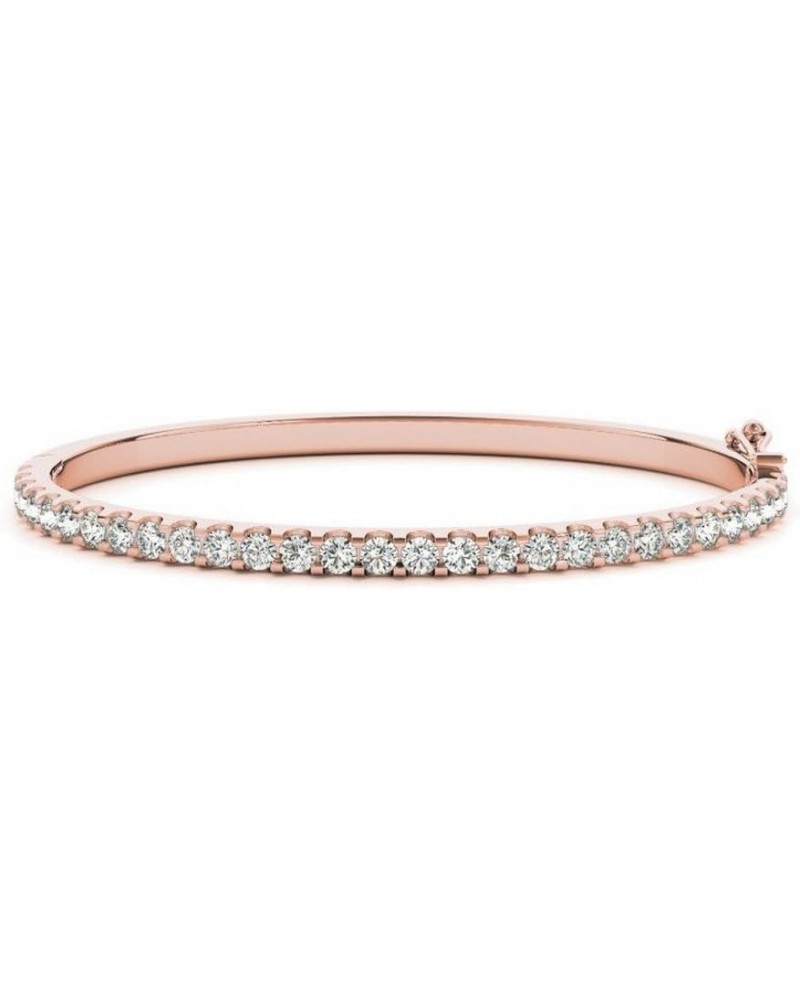 LAB GROWN Diamond Bangle Bracelet Ultra Premium Collection (E-F Color, VS2-SI1 Clarity) Rose Gold 6.0 carats $316.80 Bracelets