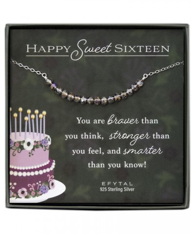 Sixteen Birthday Gifts, 925 Sterling Silver Beaded Bar Necklace, Sweet 16 Gifts, 16 Beads for 16 Year Old, Daughter Birthday ...