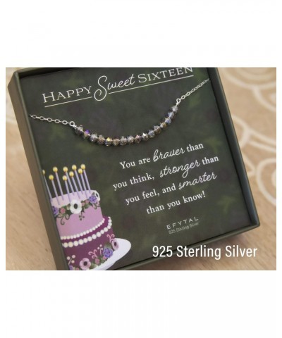 Sixteen Birthday Gifts, 925 Sterling Silver Beaded Bar Necklace, Sweet 16 Gifts, 16 Beads for 16 Year Old, Daughter Birthday ...