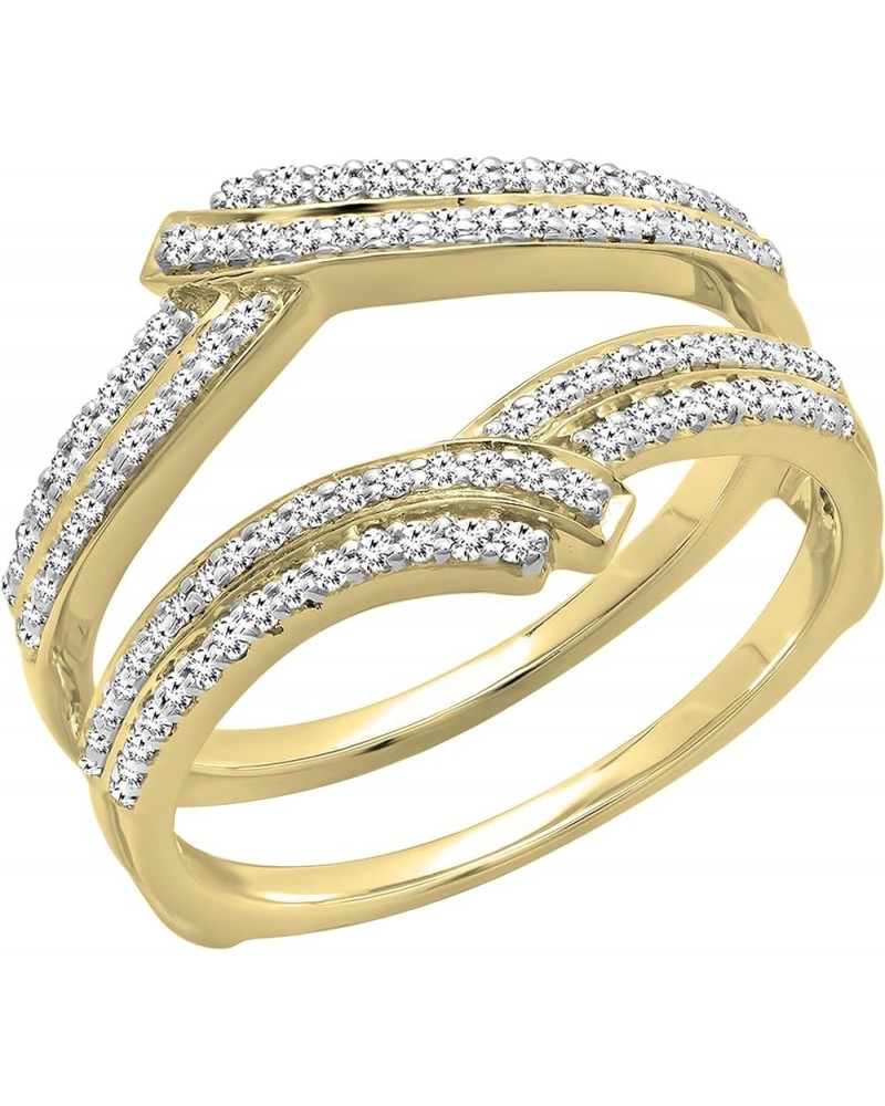 0.32 Carat (ctw) Round White Diamond Enhancer Guard Anniversary Ring for Her in 10K Gold 9.5 Yellow Gold $190.33 Others