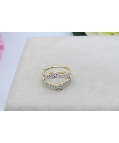 0.32 Carat (ctw) Round White Diamond Enhancer Guard Anniversary Ring for Her in 10K Gold 9.5 Yellow Gold $190.33 Others