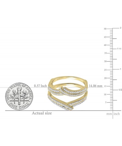 0.32 Carat (ctw) Round White Diamond Enhancer Guard Anniversary Ring for Her in 10K Gold 9.5 Yellow Gold $190.33 Others