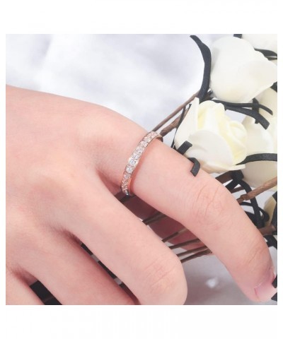 Stainless Steel Cubic Zirconia Band Rings for Women Girls 9 PInk $8.63 Rings