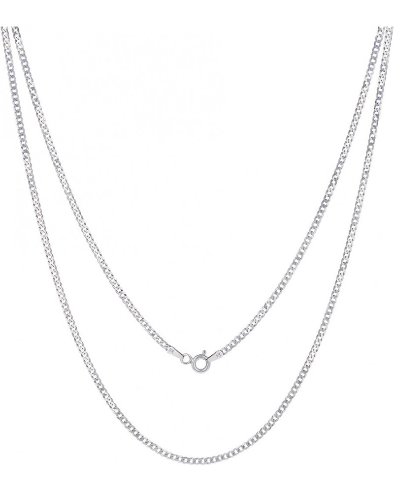 10k White Gold 2mm Solid Cuban Link Chain Curb Pendant Necklace, Womens Mens Jewelry 16" 18" 20" 22" 24 16 $74.24 Necklaces