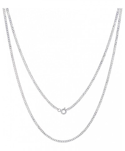 10k White Gold 2mm Solid Cuban Link Chain Curb Pendant Necklace, Womens Mens Jewelry 16" 18" 20" 22" 24 16 $74.24 Necklaces