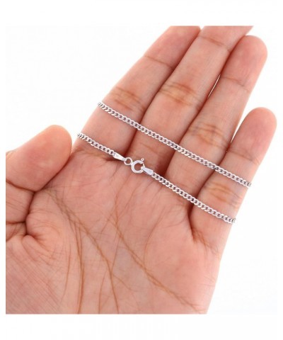 10k White Gold 2mm Solid Cuban Link Chain Curb Pendant Necklace, Womens Mens Jewelry 16" 18" 20" 22" 24 16 $74.24 Necklaces