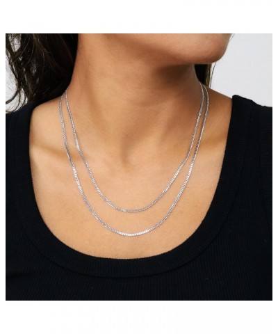 10k White Gold 2mm Solid Cuban Link Chain Curb Pendant Necklace, Womens Mens Jewelry 16" 18" 20" 22" 24 16 $74.24 Necklaces