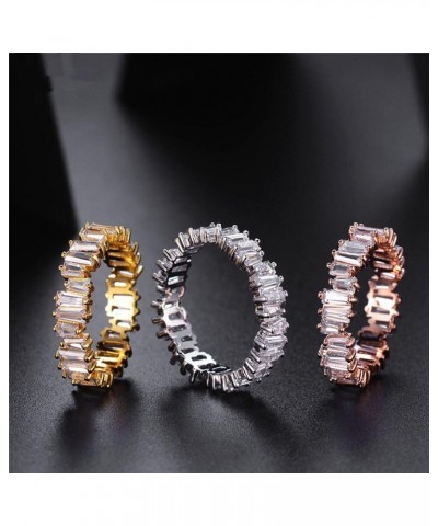 Fashion AAA Cubic Zirconia Baguette Ring,shinning,Eternity Ring Band for Women Trapezoidal Baguette white $9.84 Rings