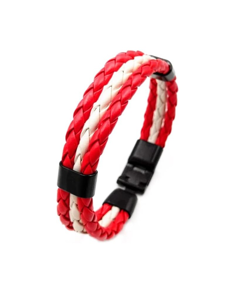 National Flag Bracelet Braided Leather Cuff Men Women Soccer Fan Wristband Canada $7.50 Bracelets