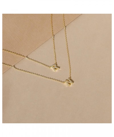 Initial Necklaces for Women,Dainty Gold Letter Necklace 14K Gold Plated Initial Necklace Cute CZ Personlized Name Pendant Nec...