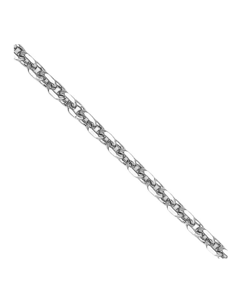 Solid 10k White Gold WG 0.9mm Diamond Cut Round Open Link Cable Chain - 16" 18" 20" 24 20.0 Inches $58.52 Necklaces