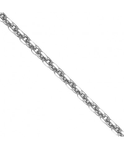 Solid 10k White Gold WG 0.9mm Diamond Cut Round Open Link Cable Chain - 16" 18" 20" 24 20.0 Inches $58.52 Necklaces