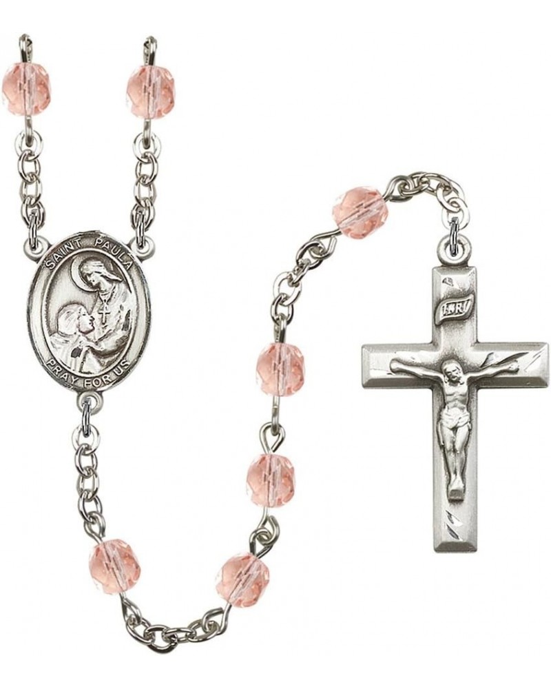 October Birth Month Prayer Bead Rosary with Patron Saint Centerpiece, 19 Inch Saint Paula $58.84 Necklaces