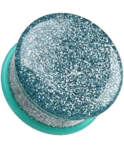 Glitter Shimmer Single Flared Ear Gauge Plug 1/2" (12.5mm), Aqua $10.78 Body Jewelry