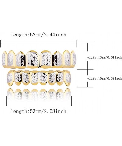 18K Gold Plated Gold Finish 8 Top Teeth 8 Bottom Tooth Hip Hop Mouth Grills for Men and Women Gold & Silver $7.19 Body Jewelry