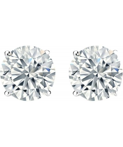 1/4 to 2 Carat Lab Grown Diamond Round Stud Earrings in 14k Gold (F-G, VSI1-VSI2, cttw), 4-Prong Basket Screw Back 2.0 CTTW W...