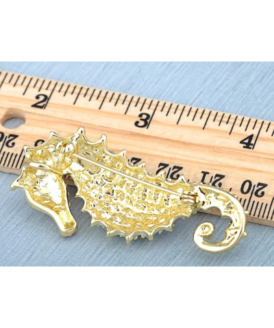 Aurora Borealis Crystal Rhinestone Seahorse Fish Convertible to Pendant Animal Brooch Pin Pink $10.70 Brooches & Pins