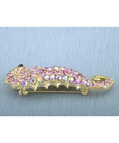 Aurora Borealis Crystal Rhinestone Seahorse Fish Convertible to Pendant Animal Brooch Pin Pink $10.70 Brooches & Pins