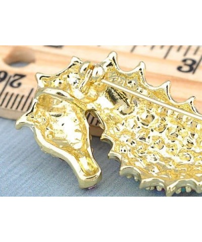 Aurora Borealis Crystal Rhinestone Seahorse Fish Convertible to Pendant Animal Brooch Pin Pink $10.70 Brooches & Pins