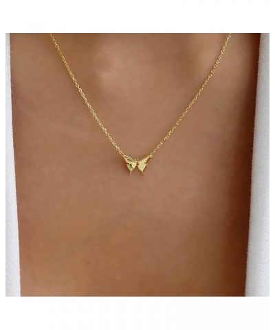 Vintage Tiny Butterfly Choker Necklace Gold Butterfly Pendant Necklace Minimalist Chain Necklace Everyday Necklace Chain Jewe...