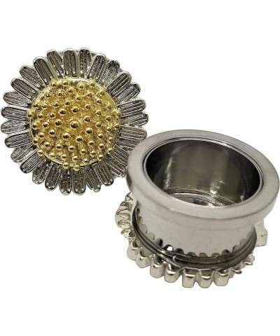 Stainless Steel Sunflower Ear Plugs - Quality Screw-On Gauges - 6 Sizes - Pair - New! 00 Gauge (10mm) $11.17 Body Jewelry