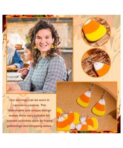 Thanksgiving Earrings for Women Turkey Pumpkin Red Maple Leaf Fall Earrings for Thanksgiving Gifts G:candy corn earrings $8.2...