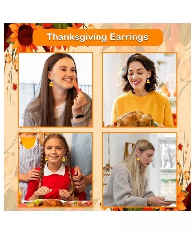 Thanksgiving Earrings for Women Turkey Pumpkin Red Maple Leaf Fall Earrings for Thanksgiving Gifts G:candy corn earrings $8.2...