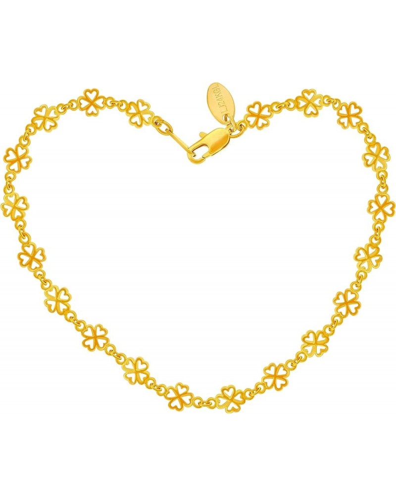 Good Luck Anklet for Women Teen and Girls 24k Real Gold Plated 10.0 Inches $18.17 Anklets