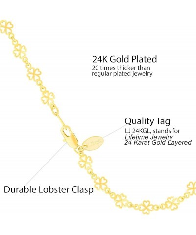 Good Luck Anklet for Women Teen and Girls 24k Real Gold Plated 10.0 Inches $18.17 Anklets