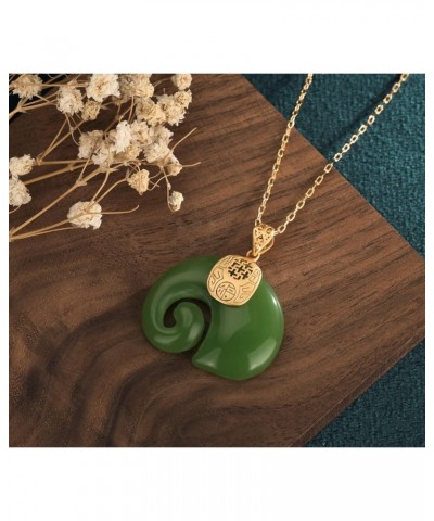 18" Jade Elephant Pendant Necklace Charm 18K Gold Plated Chain Retro Dainty Gemstone Gift For Women, Family, Anniversary, Her...