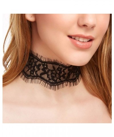 Dainty Black and White Lace Punk Boho Choker Necklaces Minimalist Necklace Chain Jewelry for Women 2 Pcs $6.80 Necklaces