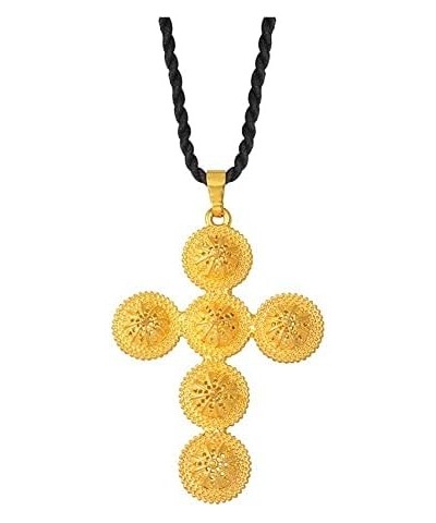 Ethiopian Cross Jewelry | Ethiopian Cross Pendant | Ethiopian Jewelry for Women Set Ethiopian Cross Big Cross Pendant & Black...