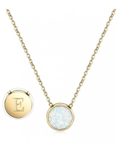 Necklace Gold Plated Round Disc Initial Necklace Engraved Letter Necklace with Adjustable Chain Pendant Enhancers for Women G...