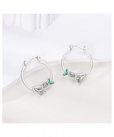 925 Sterling Silver Hoop Earring Simple Colorful Cubic Zirconia Tassel Chain U-Shaped Square Small Huggie Earrings Hypoallerg...